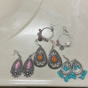Four sets of earrings